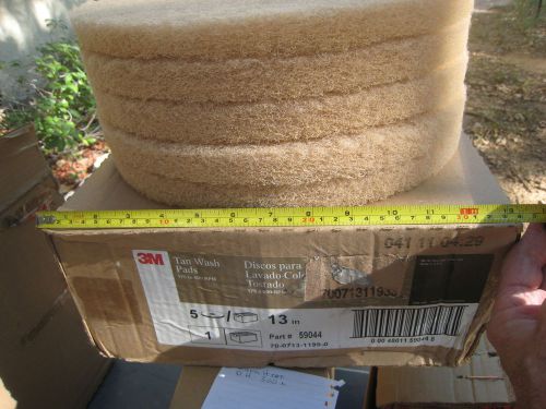 3M  TAN WASH Pads 13 inch Case of 5  Tan Made USA # 59044 175-600 RPMS