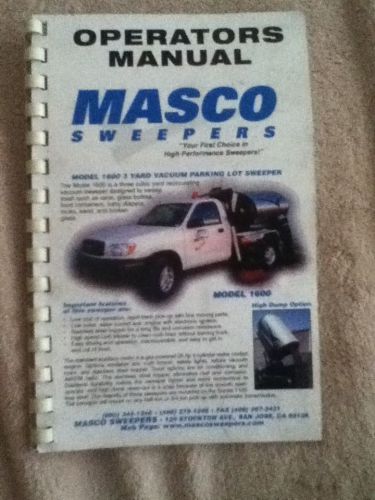 Masco Sweeper Operators Manual 1600