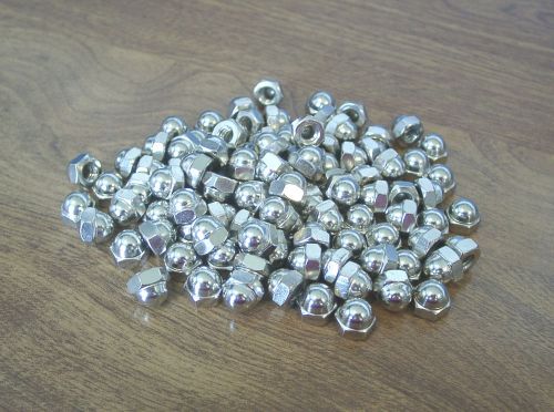 Lot 100 1/4 20 nickel plated steel acorn nuts for sale