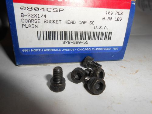 Box of 100  8-32 x 1/4&#034; socket head cap screws  usa for sale