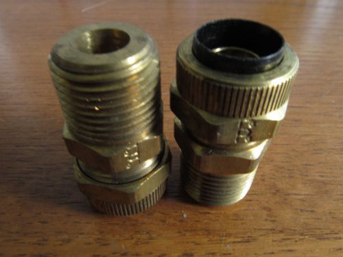 Lot of 2 parker brass #x 68p-8-6 male connector 1/2&#034; tube 3/8&#034; male pipe (rw-27) for sale