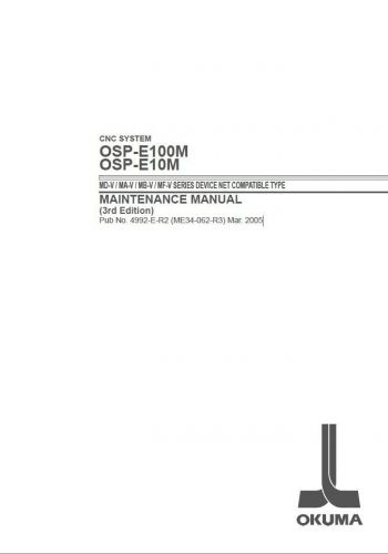 OKUMA MD-V MA-V MB-V MF-V OSP-E10M OSP-E100M Maintenance Manual 4992-E-R2