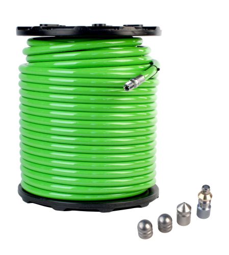 Sewer jetter hose &amp; 4 nozzles 1/2&#034;x 300&#039; 16.0 thruster flusher degreaser spinner for sale