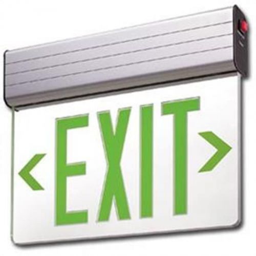 Led edge lite exit emergency light brushed aluminum new for sale