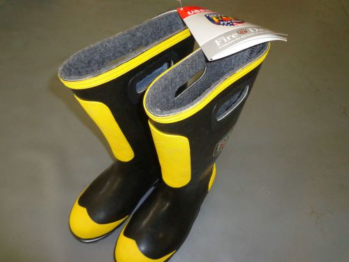 NEW FIRE-DEX RUBBER FIRE BOOTS SIZE 8W