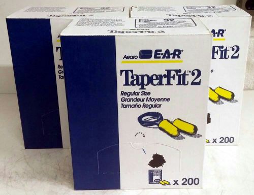 3 boxes aearo e-a-r model 300 taperfit 2 32db corded earplugs 200ct/box for sale