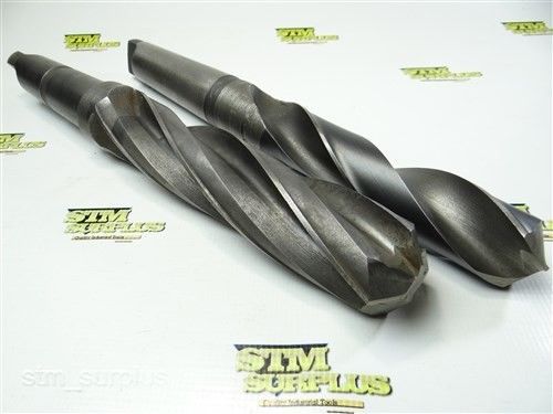 Pair of hss morse taper shank twist drills 1-25/32&#034; &amp; 2-1/8&#034; with 5mt utd for sale