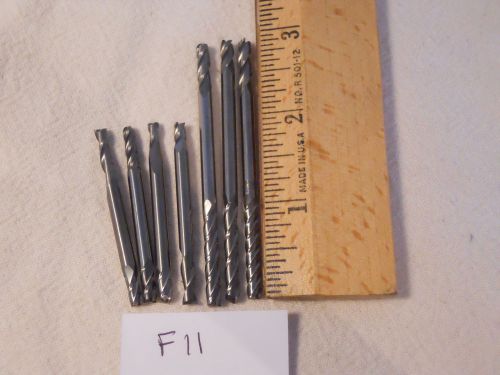 7 NEW 5/32&#034; SHANK CARBIDE ENDMILLS. 2,3,4 FLUTE. DOUBLE END MADE IN USA  {F11}