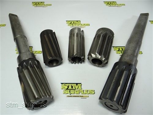 Heavy duty lot of 5 shell reamers 1-5/8&#034; to 2&#034; with two 3mt arbors for sale