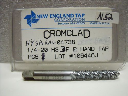 1/4”-20 Tap GH3 Plug 3 Spiral Flute CROMCLAD New England Tap HSS USA – NEW– N52