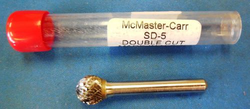 McMaster-Carr SD-5 Pro Quality Double Cut Carbide Ball Burr, 1/2&#034; Head, NEW