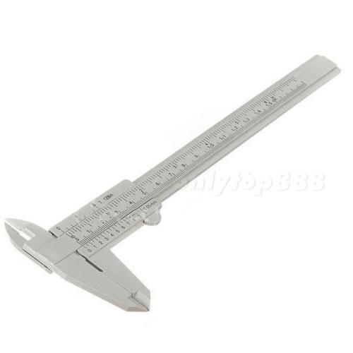 Gray 150mm Mini Plastic Sliding Vernier Caliper Gauge Measure Tool Ruler OT8F