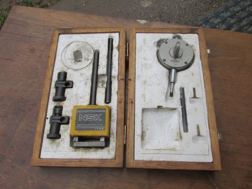 NSK Magnetic Base With Dial Indicator .001&#039;&#039; Japan Micrometer Mfg,Machinist Tool