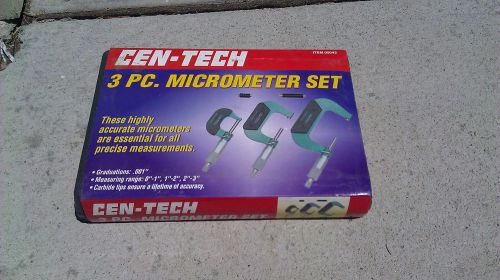 Cen-Tech #05043 3 Piece Micrometer Set -- 0.001&#034; Accuracy
