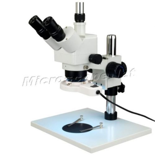 Stereo microscope trinocular zoom 5x-80x+0.5x barlow+8w fluorescent ring light for sale