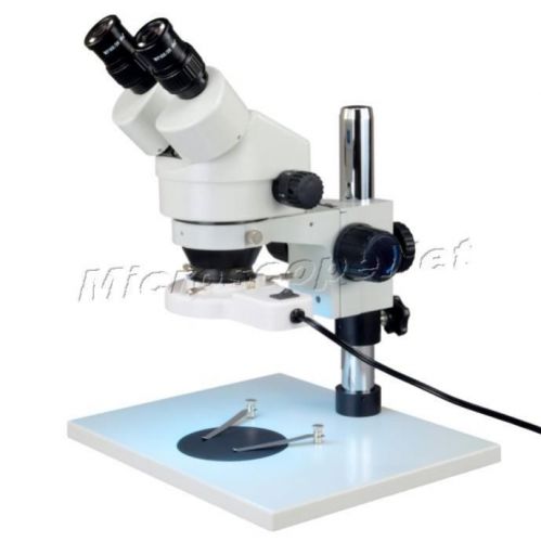 Omax 7-45x zoom binocular stereo microscope+shadowless 8w fluorescent ring light for sale