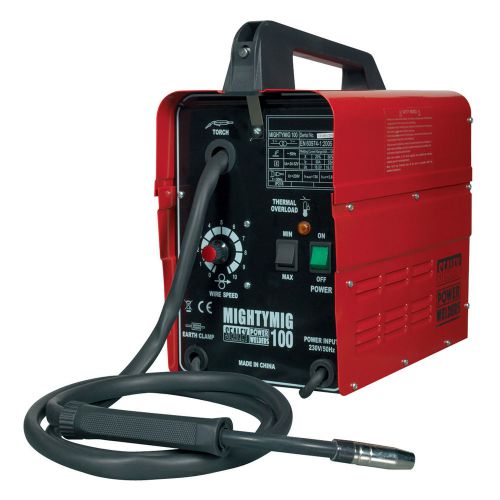 Sealey mightymig100 100amp no gas / gasless mighty mig welder + flux wire + tip for sale