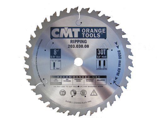 CMT 203.030.08 8&#034; x 30 Tooth  .126 Kerf  5/8&#034; Bore Table Saw Glue Line Ripping B