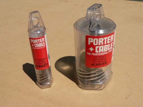 Porter cable router bits 43535 bullnose and 43437 mortising new, free shipping for sale