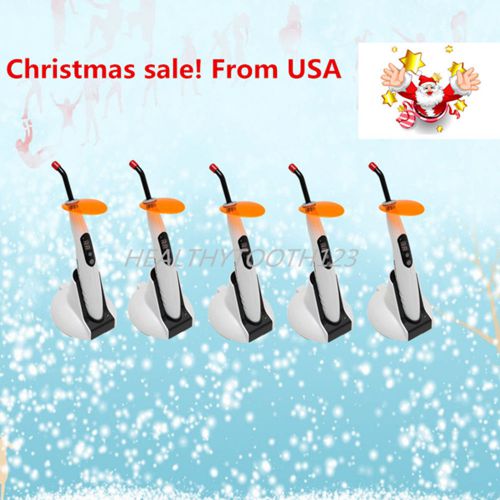 5 Dental Wireless Cordless LED Curing Light Lamp Cure Light1400MW T4 From USA