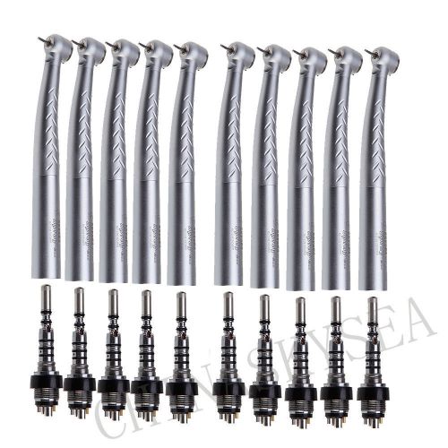 10 kavo style 6 pin dental handpiece fiber optic high speed led + quick coupling for sale