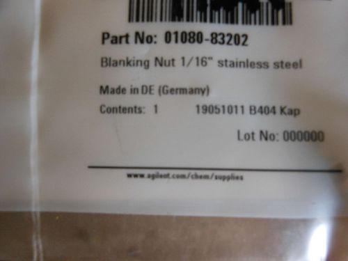 Agilent  01080-83202 blanking nut 1/16&#034;  stainless steel for sale