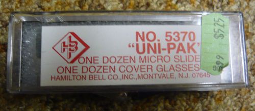 Micro Slide Cover Glasses - one dozen - No. 5370 &#034;Uni-Pak&#034; - Hamilton Bell