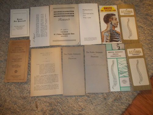 Chiropractic, B.J. Palmer Pamplets lot of Reading Material Look Old Collectable