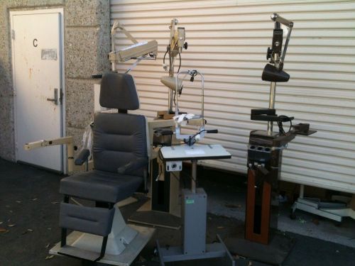 Ophthalmic Ophthalmology Lot:3 Reliance mod 77, model 5000 chair, slitlamp stand