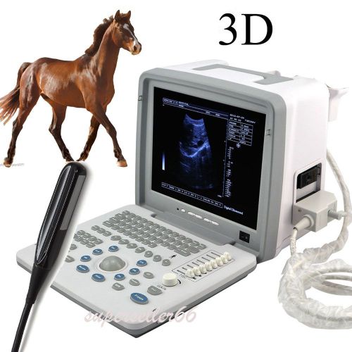 12&#034;Portable Digital Ultrasound Scanner Machine 7.5MHz Rectal Probe 3D Veterinary