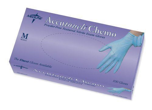 Accutouch Chemo Nitrile Exam Gloves,Blue,Medium (100/BOX) MDS192085