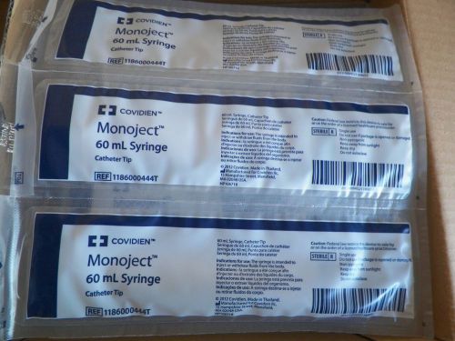 _(78) Covedien Monoject 60ml Syringe Catheter Tip REF 1186000444T Brand New