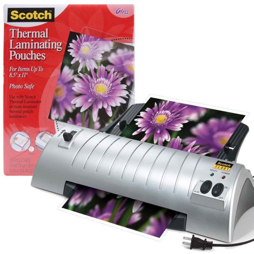 3m scotch thermal laminator 9&#034; w/ 20 laminating pouches - home office business for sale