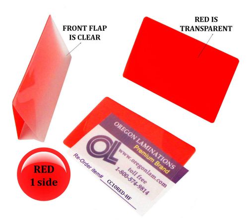 Red/clear credit cards laminating pouches 2-1/8 x 3-3/8 colored sleeves qty 50 for sale
