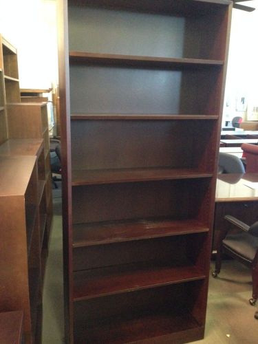 ***SOLID WOOD BOOKCASE by HALE FURNITURE, INC in MAHOGANY COLOR WOOD 84&#034;H***