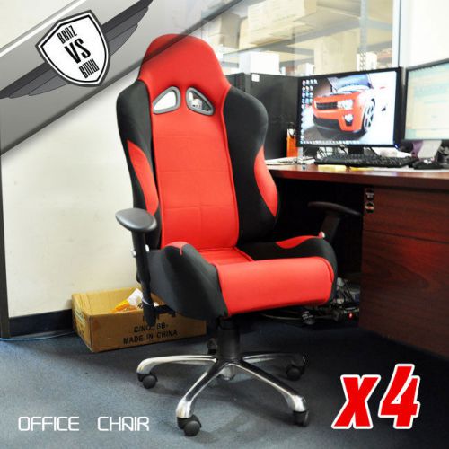 Home office gaming desk red jdm vip recliner chair black cloth with stand 4 sets for sale