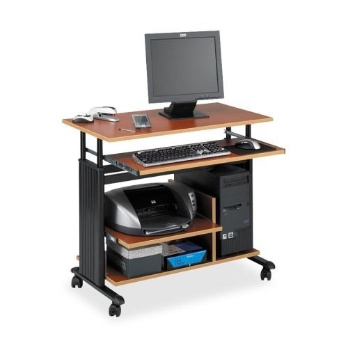 Safco 1927CY Mini-Tower Workstation 35-1/2inx22inx29in-34in Cherry/Black