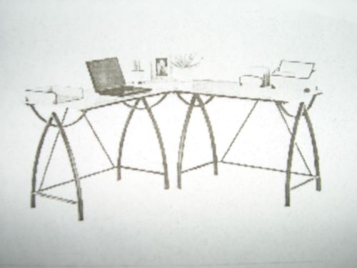 Comtemporary Glass L shaped desk