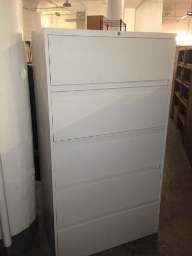 **lot of 3 5drawer lateral sz files by steelcase 900 model w/ lock &amp; key 36&#034;w** for sale