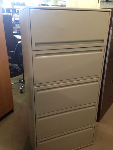 ***5 DRAWER LATERAL SIZE FILE CABINET by HAWORTH OFFICE FURN w/LOCK&amp;KEY***