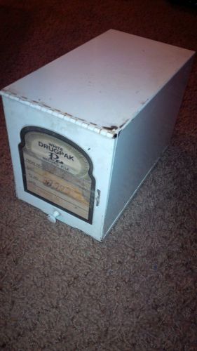 Cool Vintage Ecord FILE BOX Px &#034;DrugPak&#034; storage industrial steampunk