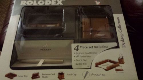 ROLODEX desktop collection, 4 pieces set, New in box, PARKER pen included.