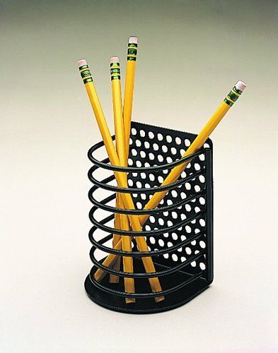 Fellowes perf-ect pencil holder - 4.88&#034; x 3.5&#034; x 3&#034; - steel - black (22307) for sale