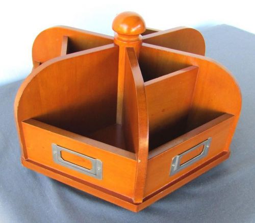 Vintage 60&#039;s Carousel Desk Organizer * Rotating Multiple Compartments * Heavy