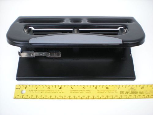Heavy duty metal 3 hole paper punch puncher manual desktop - new nib - for sale