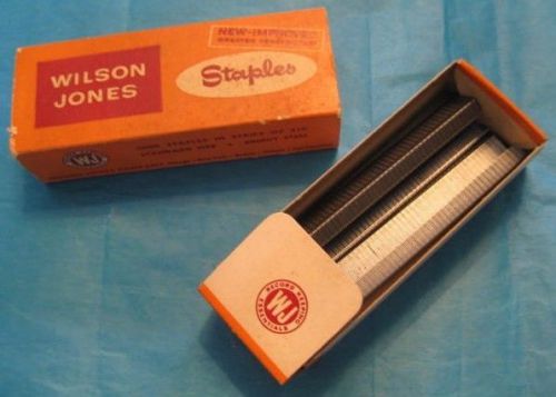 Vintage Box Wilson Jones Staples WJ Staple Bright Steel Standard Size