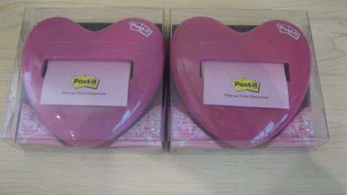 Post-it Pop-up Note Dispenser Pink Heart x2 3in x 3in post-it notes 3M Office