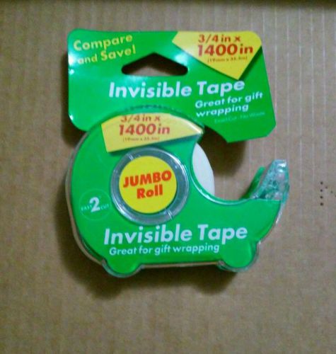 JUMBO INVISIBLE TAPE 1400 INCHES X 3/4&#034;   NEW