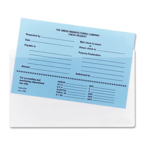 100 Smead Self-Adhesive Poly Pocket, Document Size 9&#034; x 5-9/16&#034;, Clear # 68185