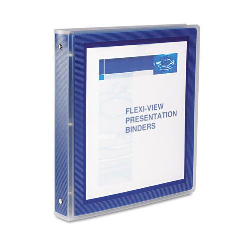 Avery AVE17638 Flexi-View Binder With Round Rings, 1-1/2&#034; Capacity, Navy Blue